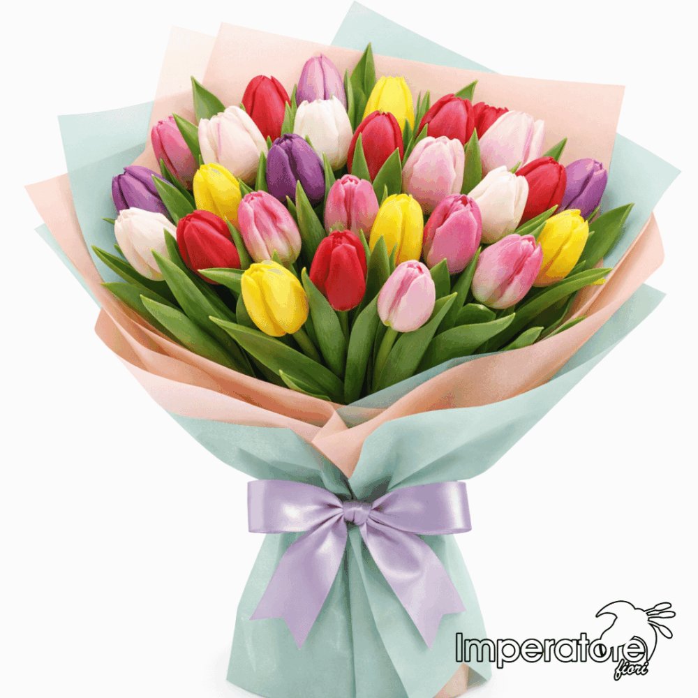 Bouquet tulipani colorati a domicilio